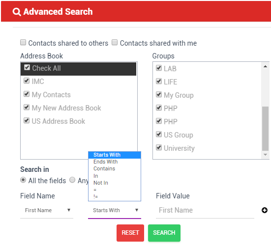 Advanced Search With Criteria